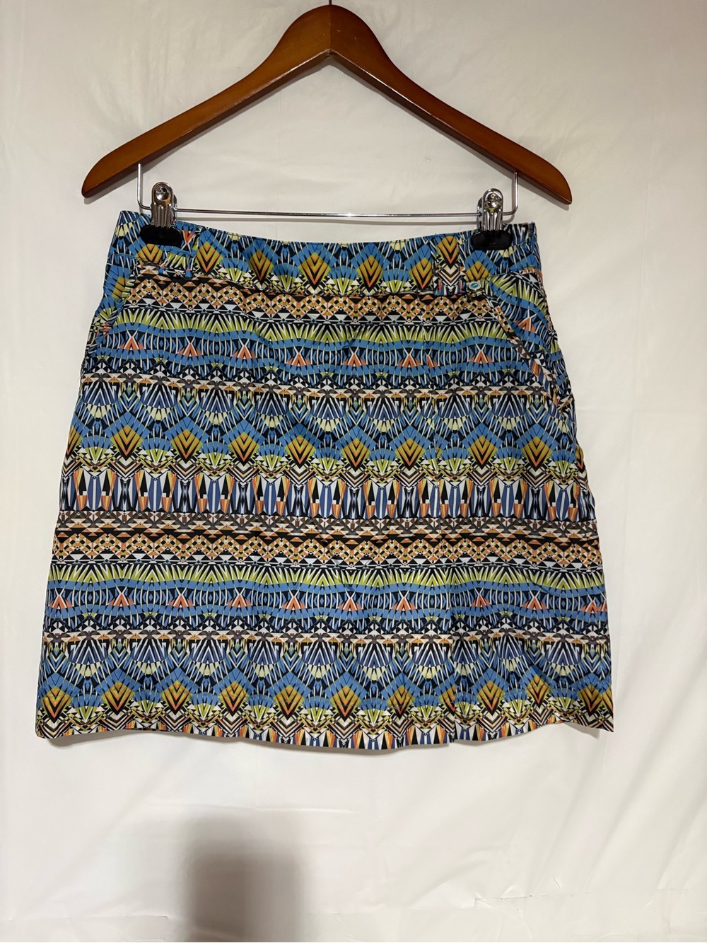 Golfino Blue Geometric Print Golf Skort